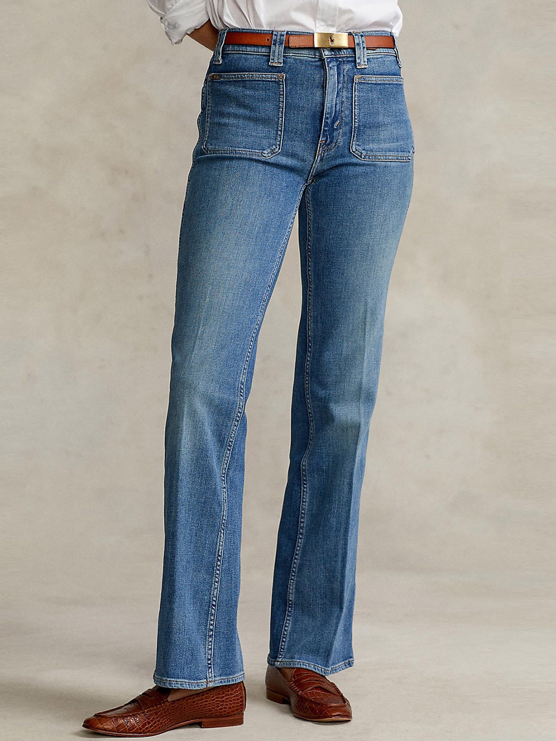 

Polo Ralph Lauren Women Cotton Mid-Rise Light Fade Jeans, Blue