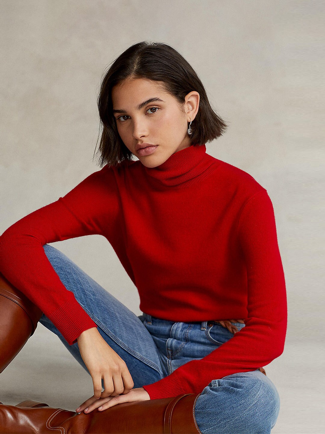 

Polo Ralph Lauren Women Turtle Neck Pullover Sweaters, Red