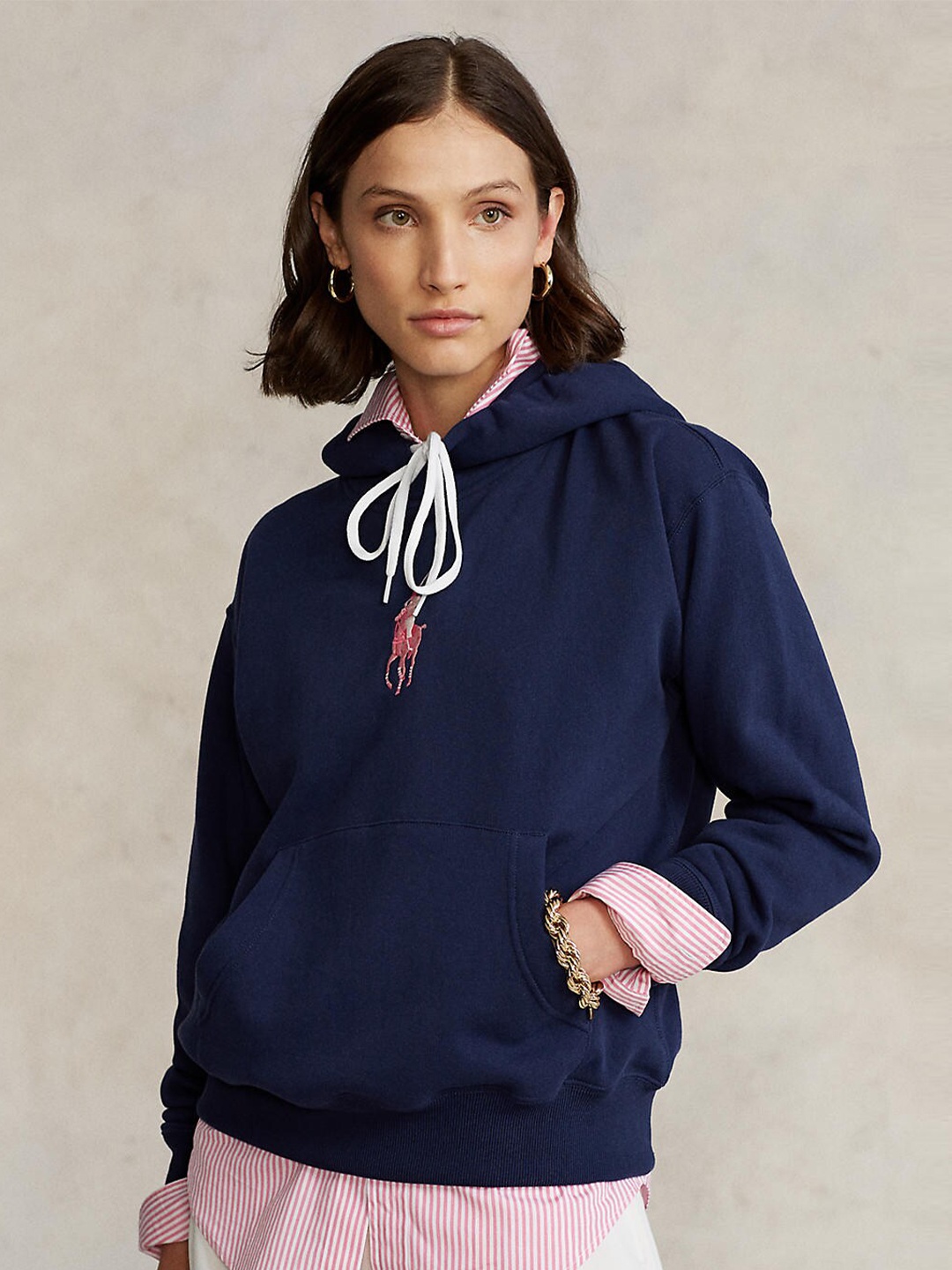 

Polo Ralph Lauren Women Fleece Hooded Sweatshirt, Navy blue