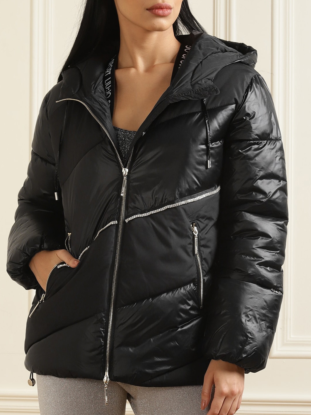 

LIU JO Women Hooded Padded Jacket, Black