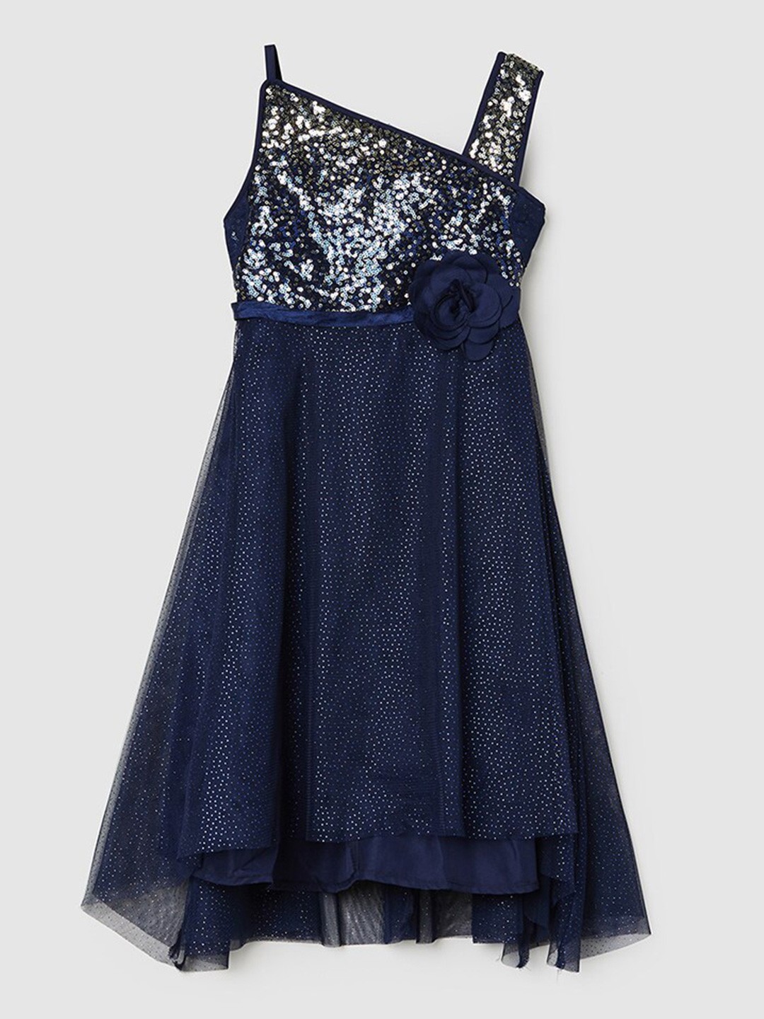 

max Girls Embellished Fit & Flare Dress, Blue