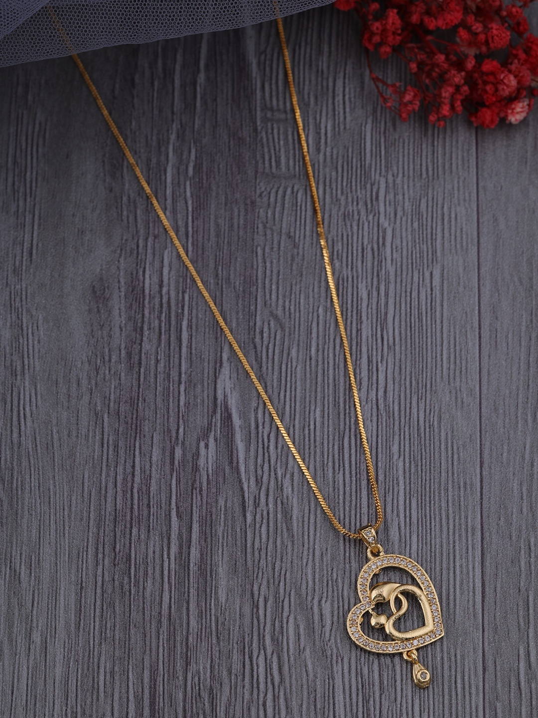 

Brado Jewellery Women Gold-Plated Necklace Pendant With Chain, White