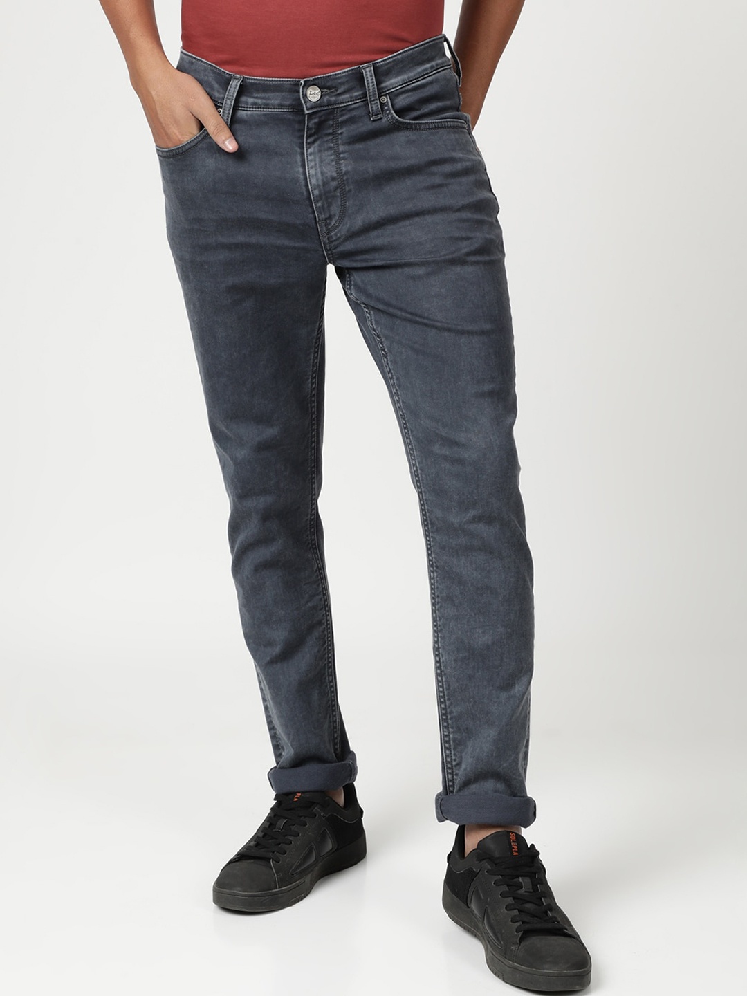 

Lee Men Bruce Skinny Fit Stretchable Cotton Jeans, Grey