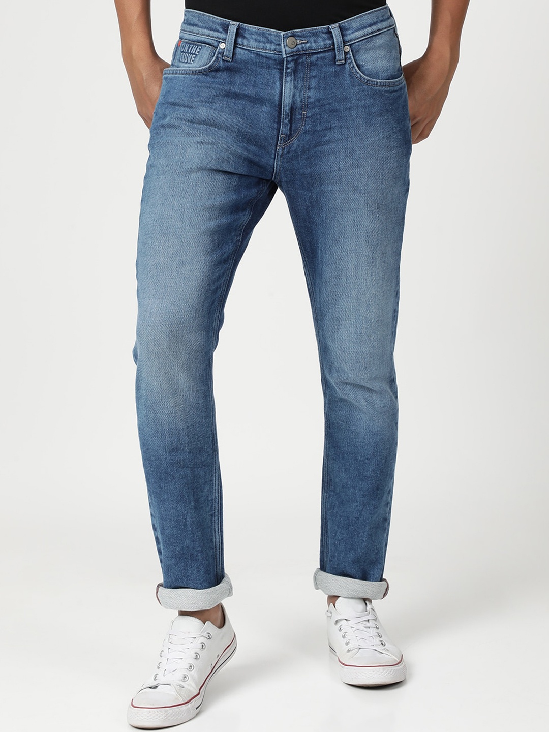 

Lee Men Bruce Skinny Fit Heavy Fade Stretchable Jeans, Blue