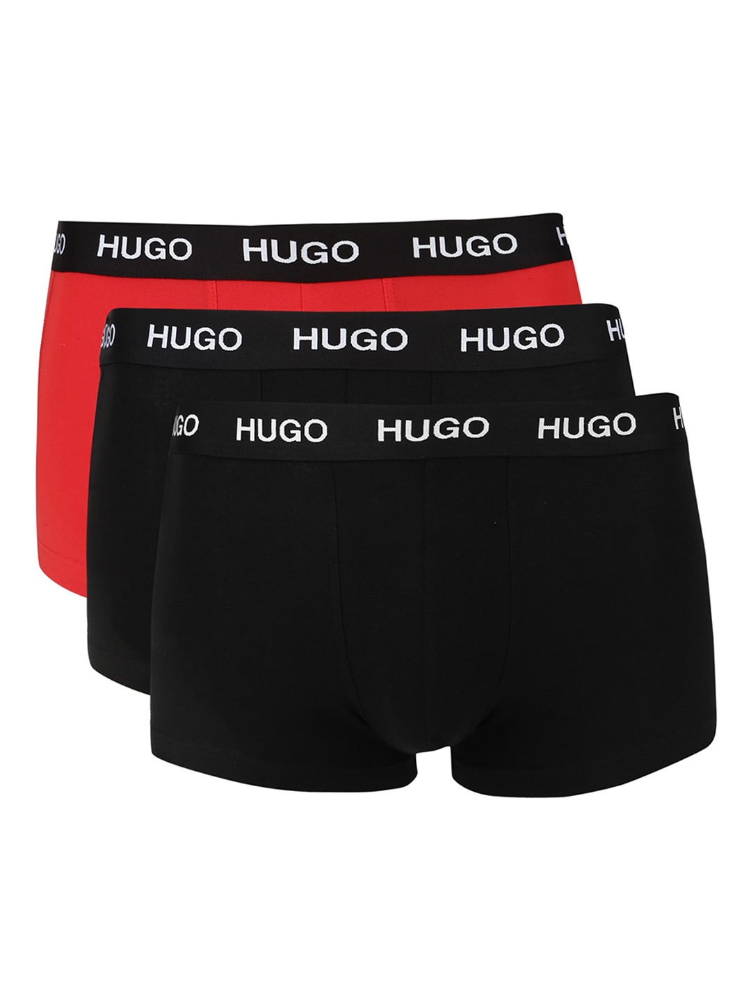 

HUGO Men Pack Of 3 Cotton Trunks, Black