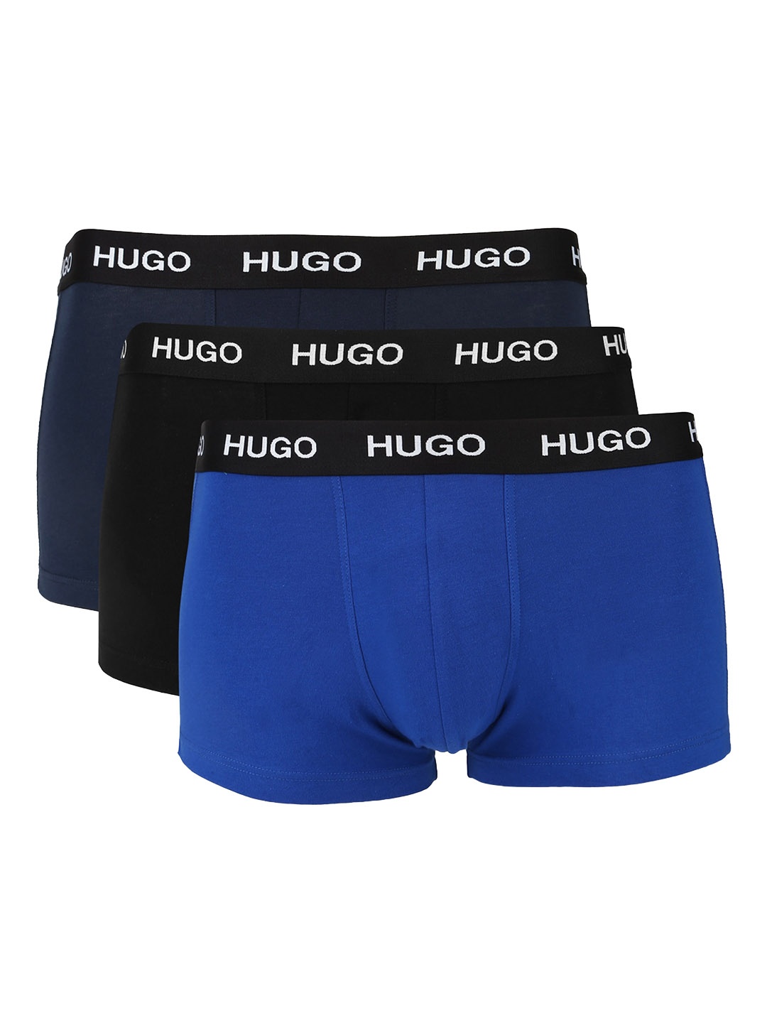 

HUGO Men Pack Of 3 Cotton Trunks, Navy blue