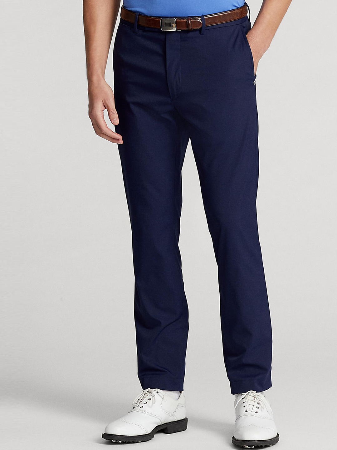 

Polo Ralph Lauren Men Mid-Rise Slim-Fit Featherweight Casual Trousers, Navy blue
