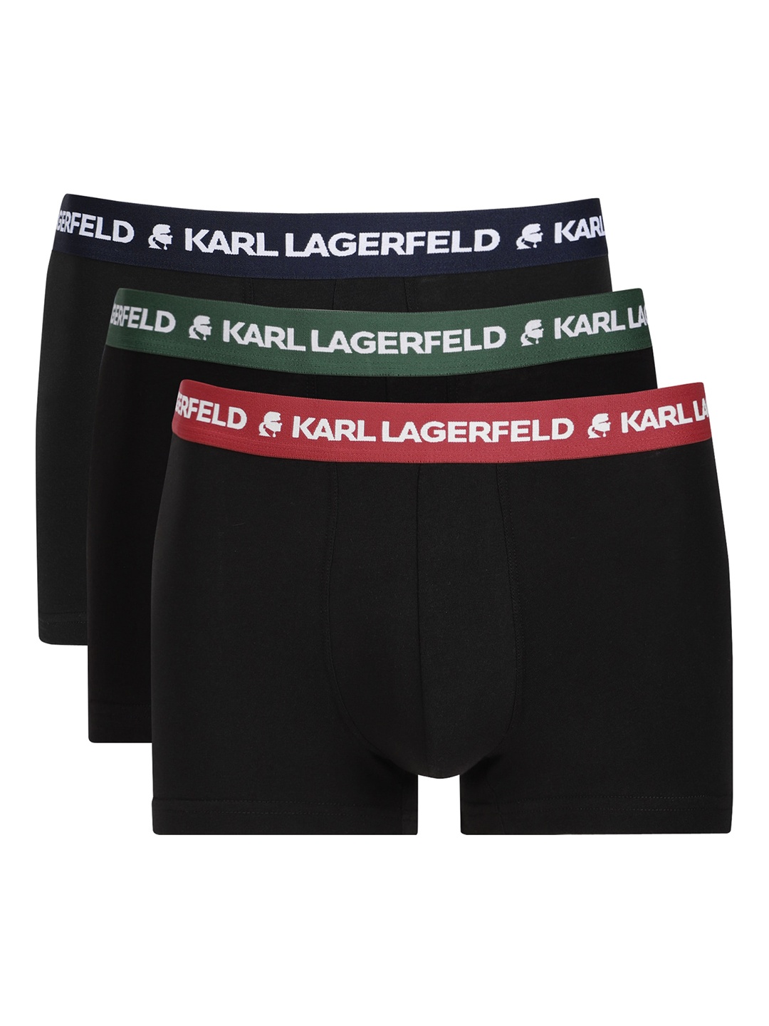 

Karl Lagerfeld Men Pack Of 3 Cotton Trunks, Black