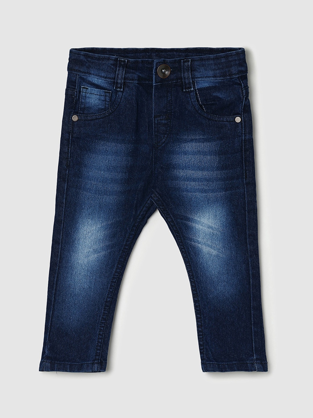 

max Boys Heavy Fade Regular Fit Jeans, Navy blue