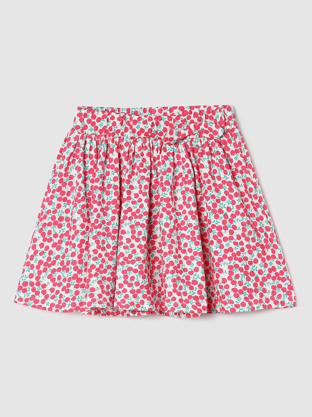 

max Girls Printed Pure Cotton Flared Maxi Skirt, Cream