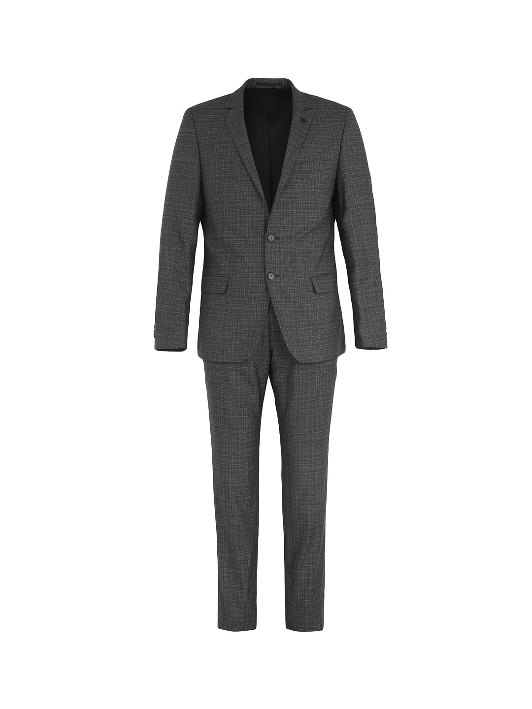 

Karl Lagerfeld Men Checked Pure Wool Single-Breasted 2-Piece Formal Suit, Grey