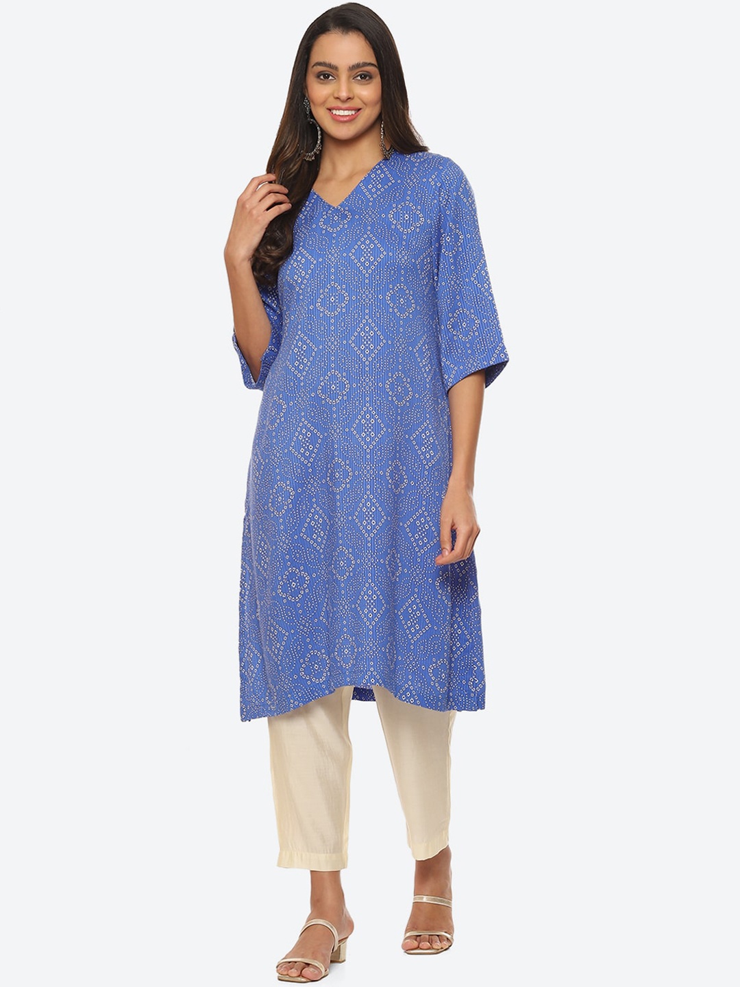 

Biba Bandhani Printed Kurta, Blue