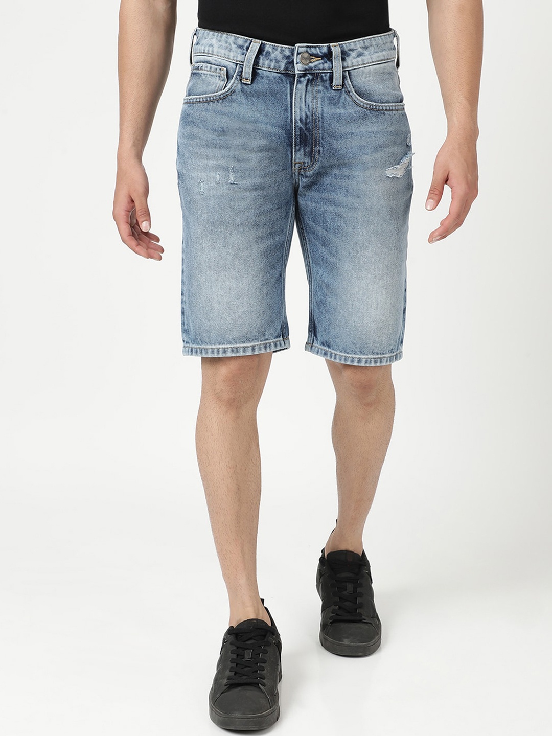 

Wrangler Men Washed Slim Fit Denim Shorts, Blue