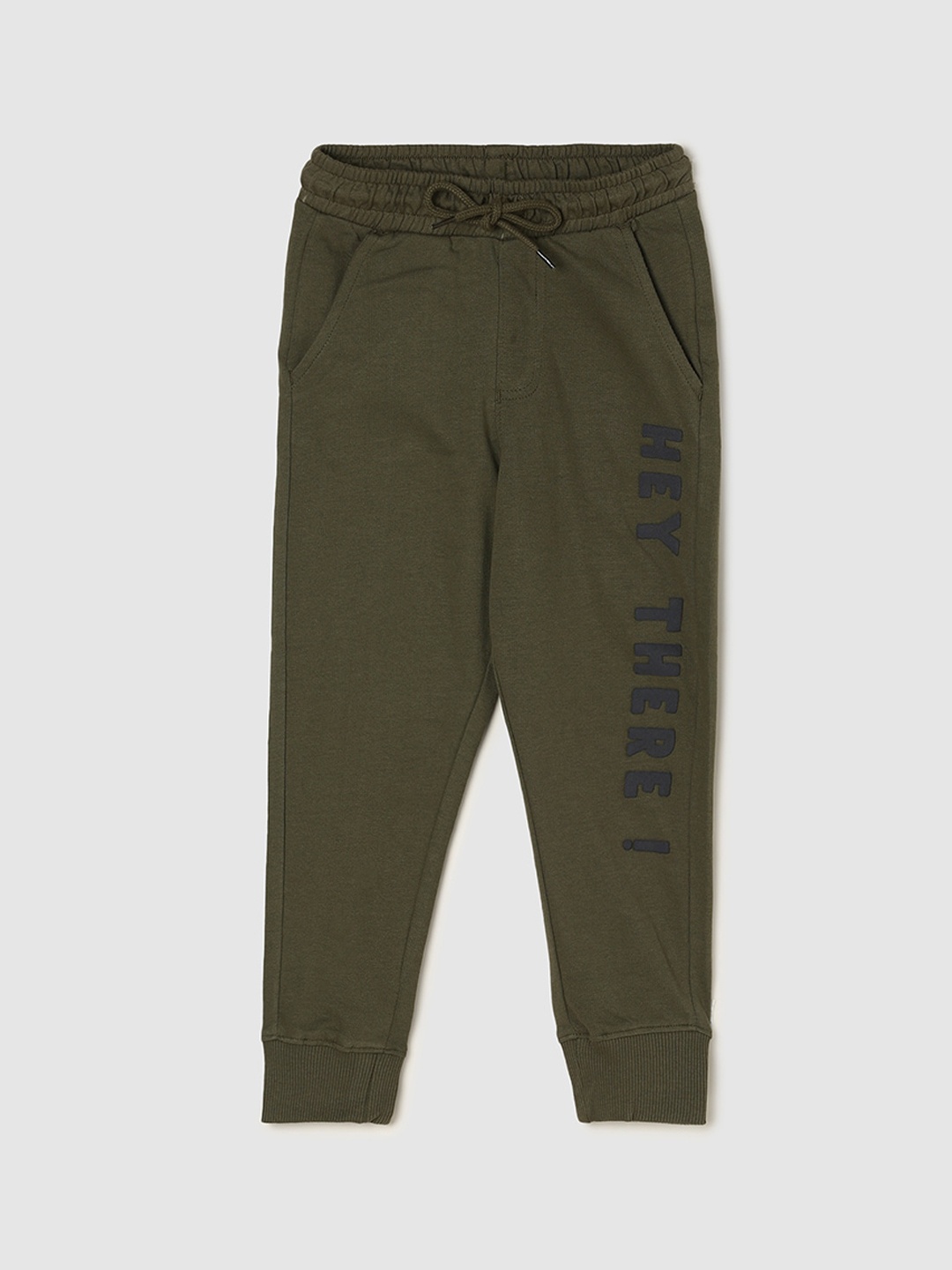 

max Boys Printed Cotton Joggers, Green