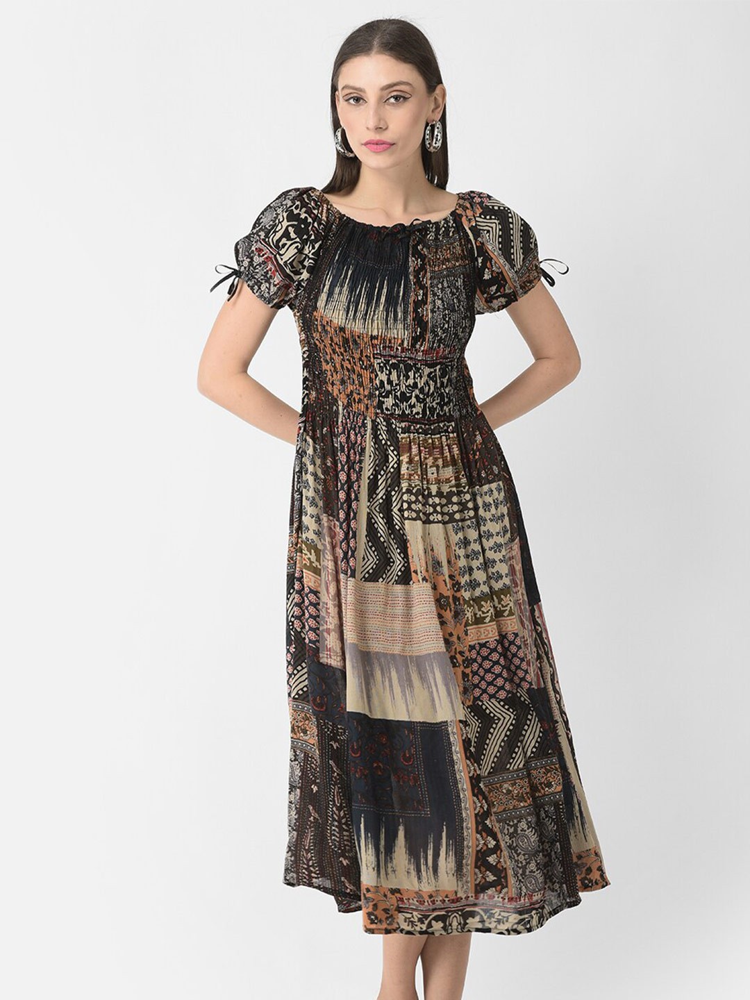 

VELDRESS Printed Midi Dress, Multi