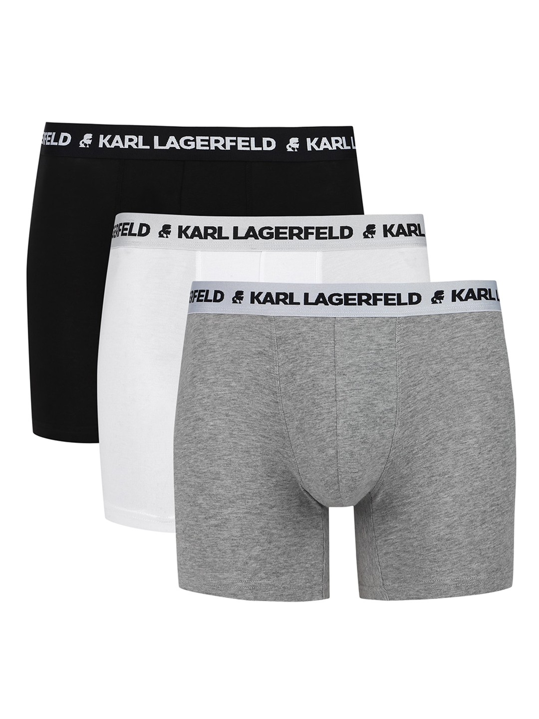 

Karl Lagerfeld Men Pack Of 3 Cotton Boxer-Style Briefs-0102095245S22014A68, Grey