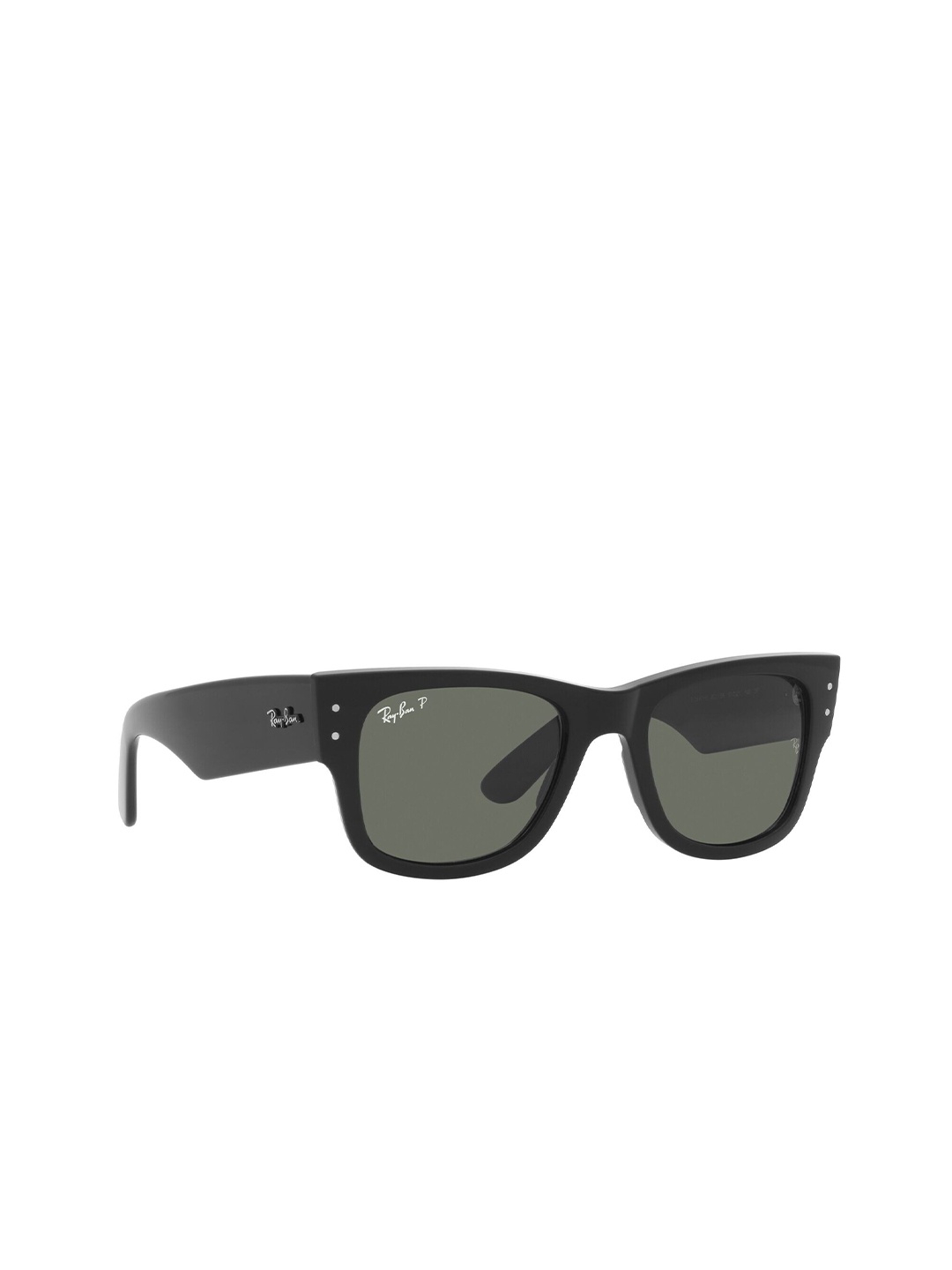 

Ray-Ban Unisex Polarized Green Lens Square Sunglasses - 0RB0840S901/5851, Black