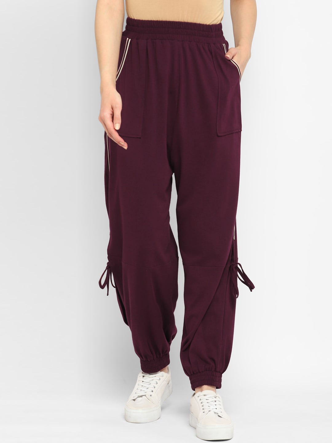 

Taurus Women Loose Fit Joggers, Maroon