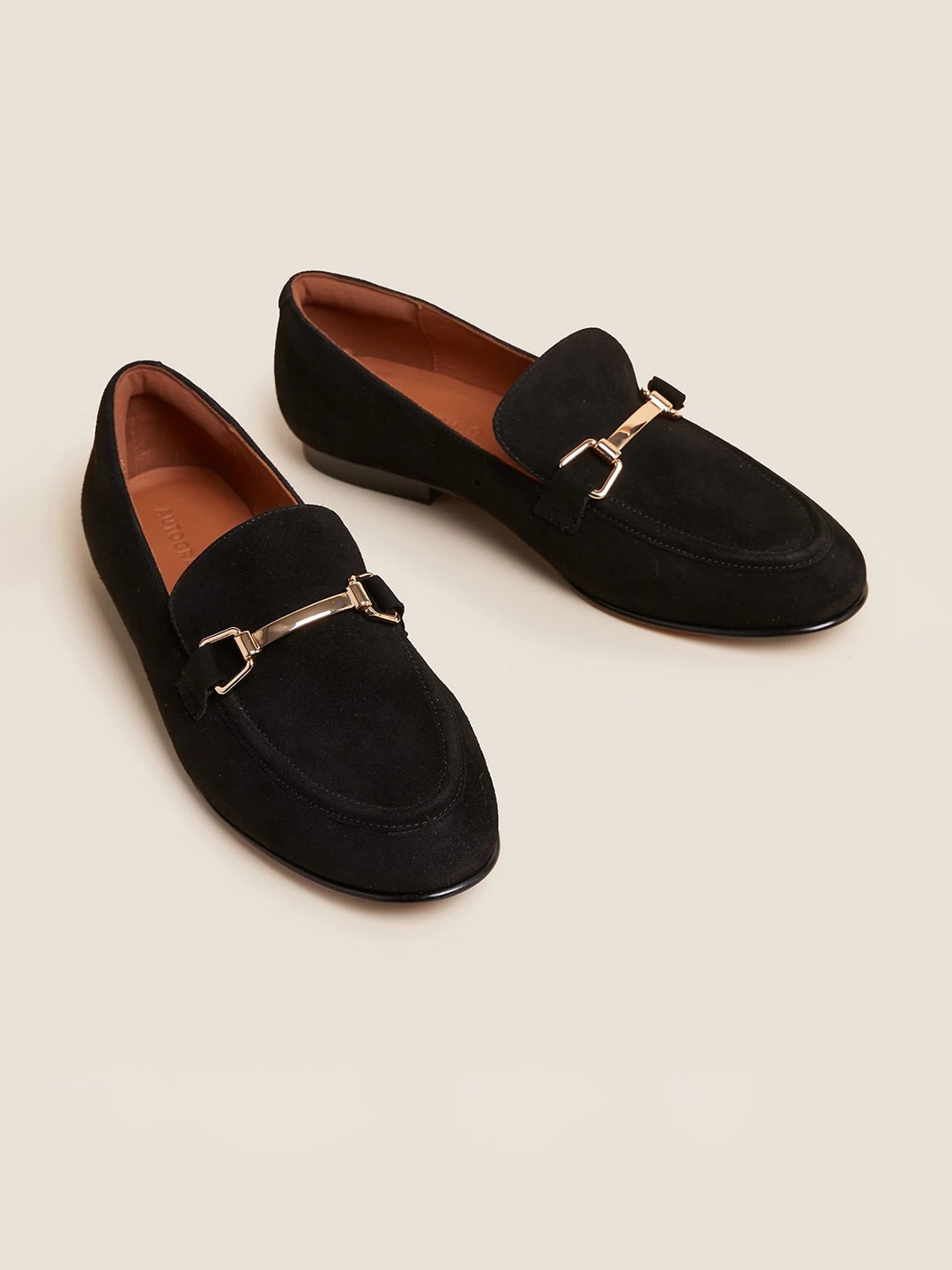 

Marks & Spencer Women Woven Design Suede Loafers, Black