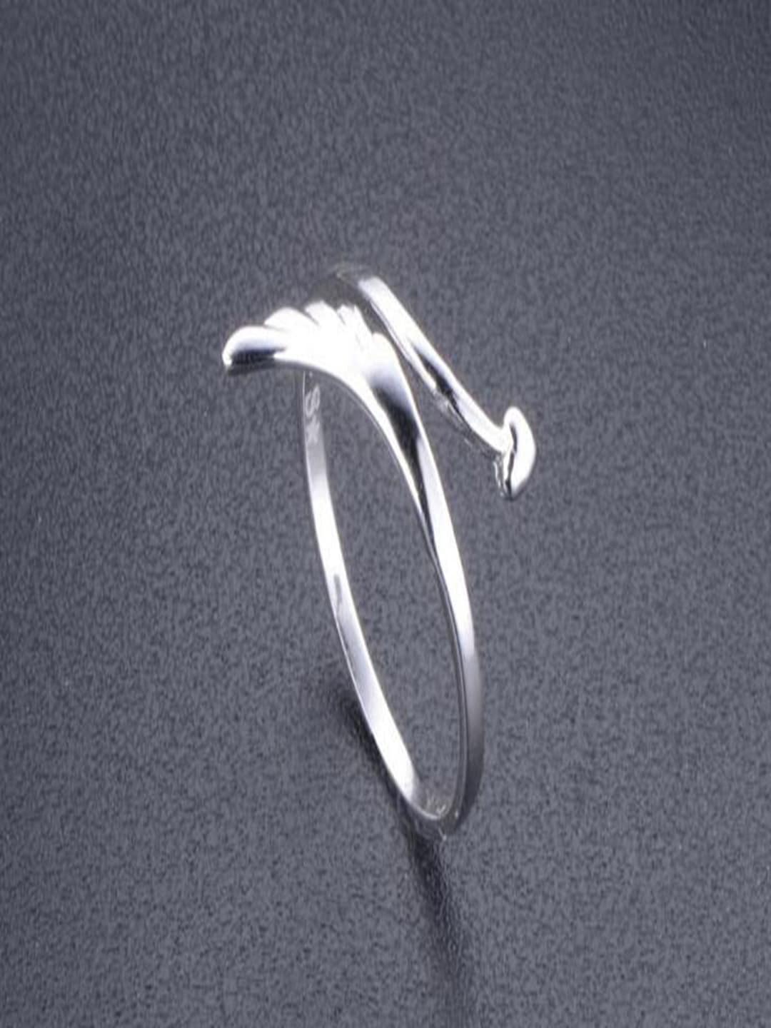 

Ethonica Women Sterling Silver-Plated Wing Finger Ring