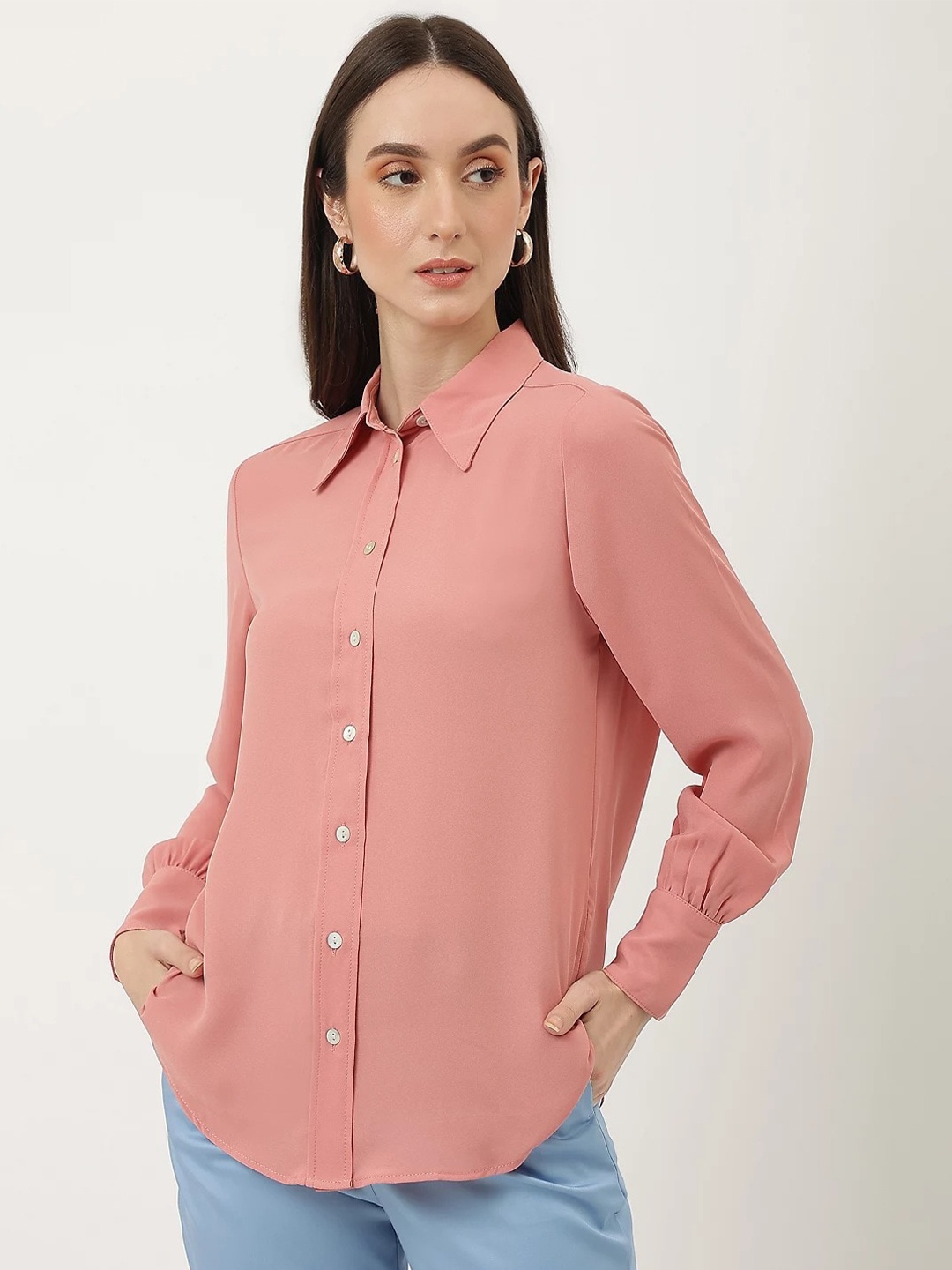 

Marks & Spencer Women Regular Fit Casual Shirt, Peach