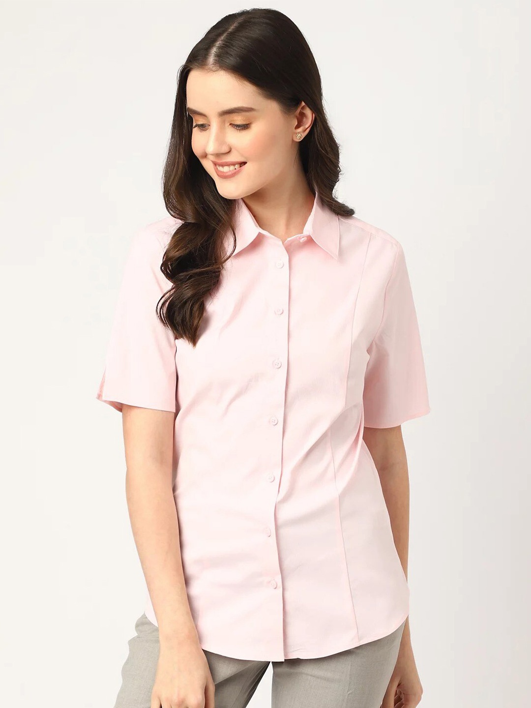 

Marks & Spencer Women Regular Fit Formal Shirt, Pink