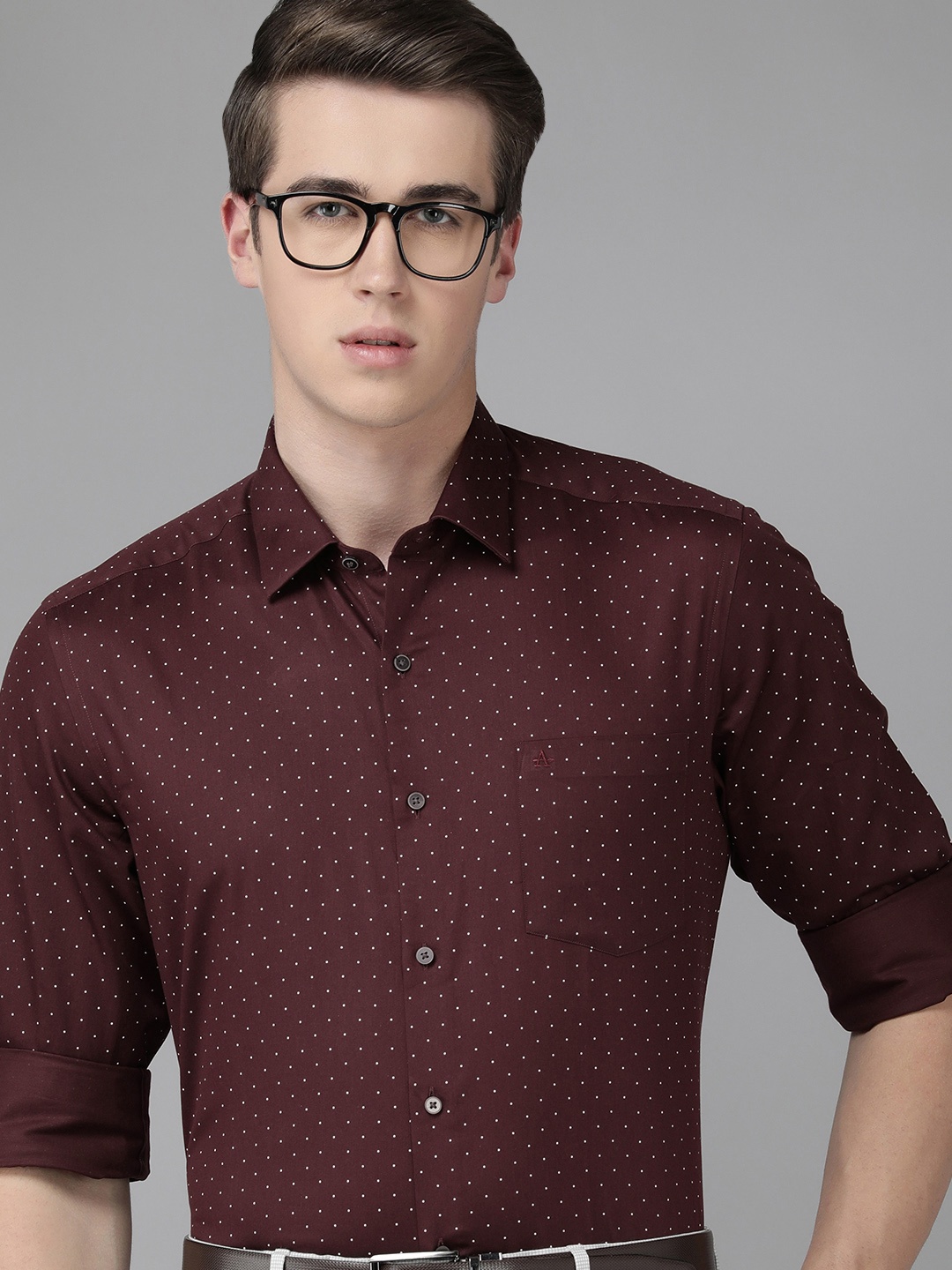 

Arrow Slim Fit Printed Formal Shirt, Burgundy