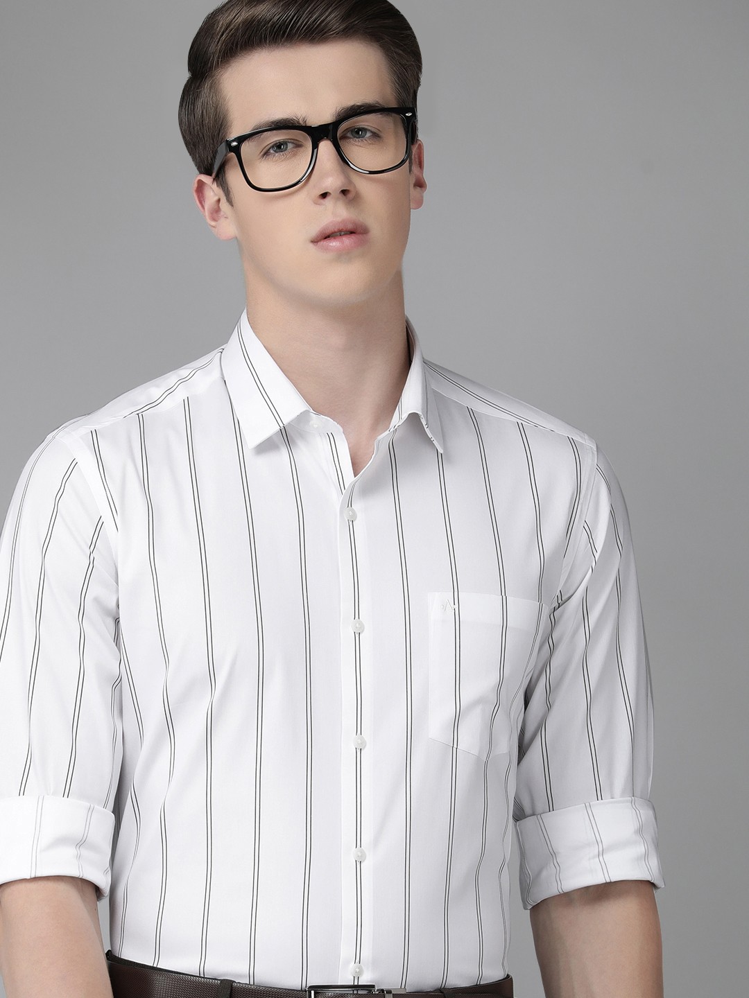 

Arrow Slim Fit Striped Formal Shirt, White