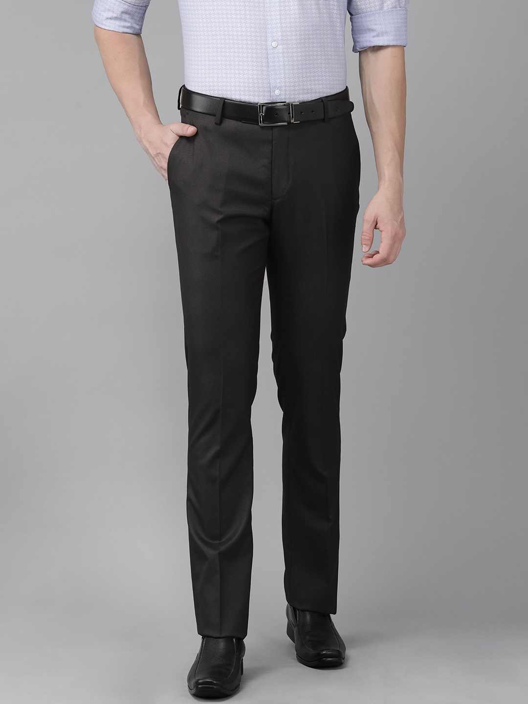 Arrow Men Tailored Fit Formal Trousers, Black