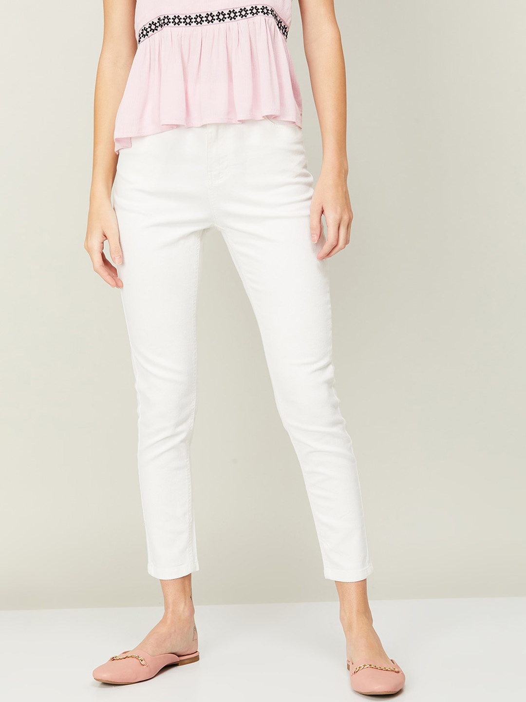 

Fame Forever by Lifestyle Women Cotton Skinny Fit Stretchable Jeans, White