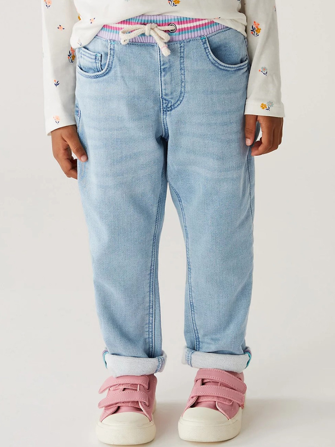 

Marks & Spencer Girls Straight Fit Heavy Fade Jeans, Navy blue