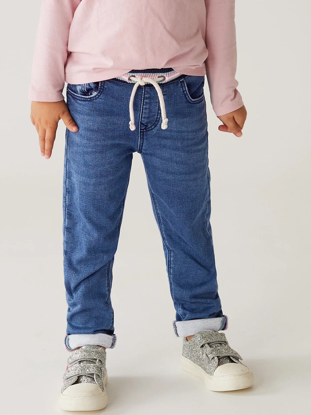 

Marks & Spencer Girls Straight Fit Light Fade Jeans, Navy blue