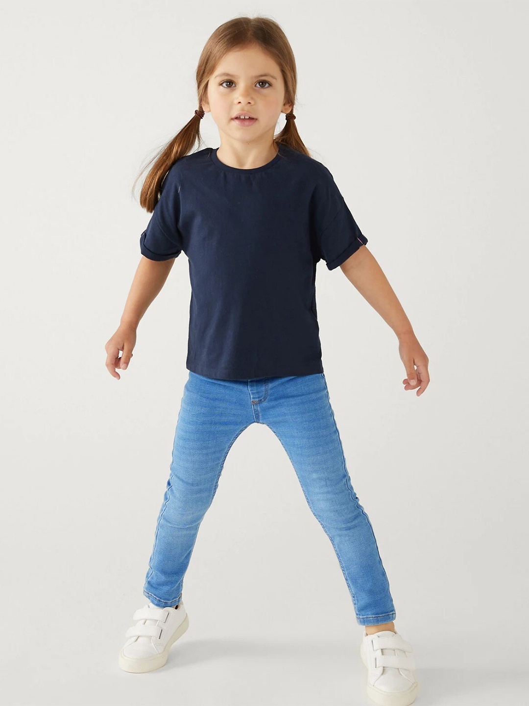 

Marks & Spencer Girls Slim Fit Denim Jeggings, Blue
