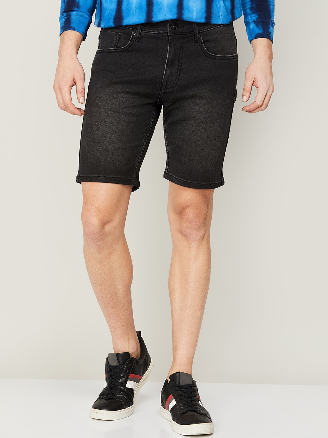

Forca by Lifestyle Men Washed Denim Shorts, Black