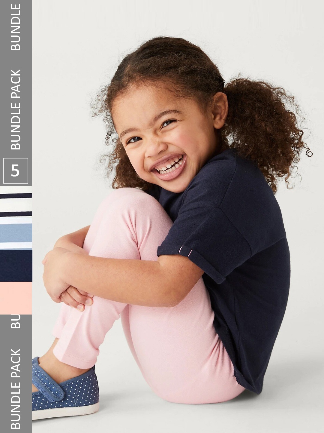 

Marks & Spencer Girls Pack Of 5 Ankle Length Leggings, Pink