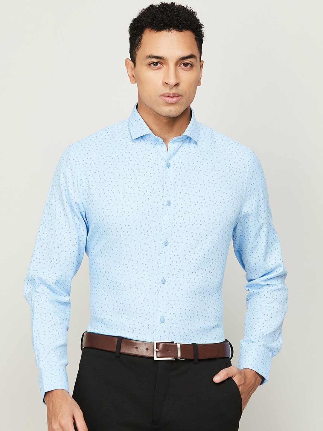 

CODE by Lifestyle Men Floral Printed Cotton Formal Shirt, Blue