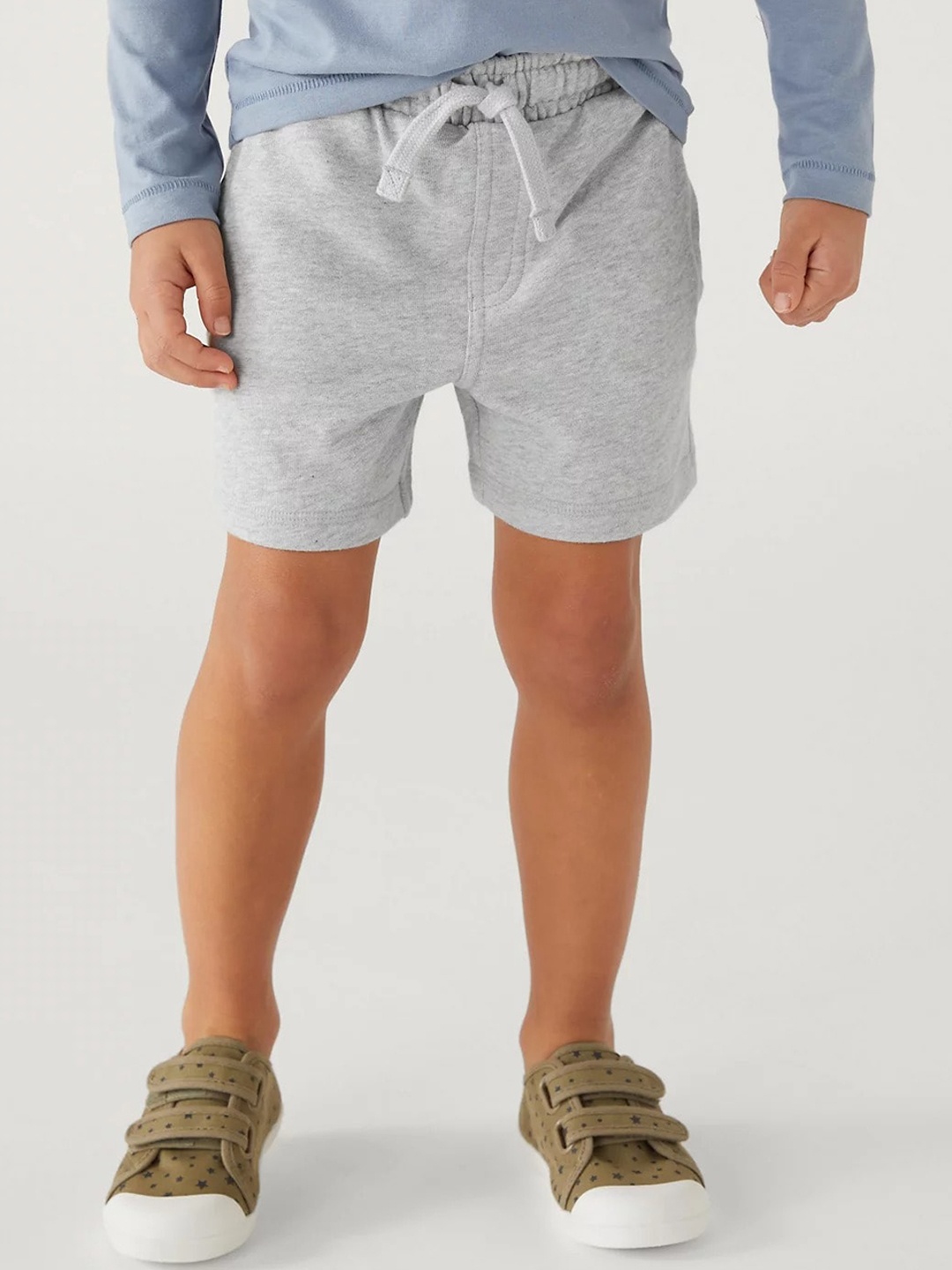 

Marks & Spencer Boys Cotton Mid-Rise Regular Fit Shorts, Grey