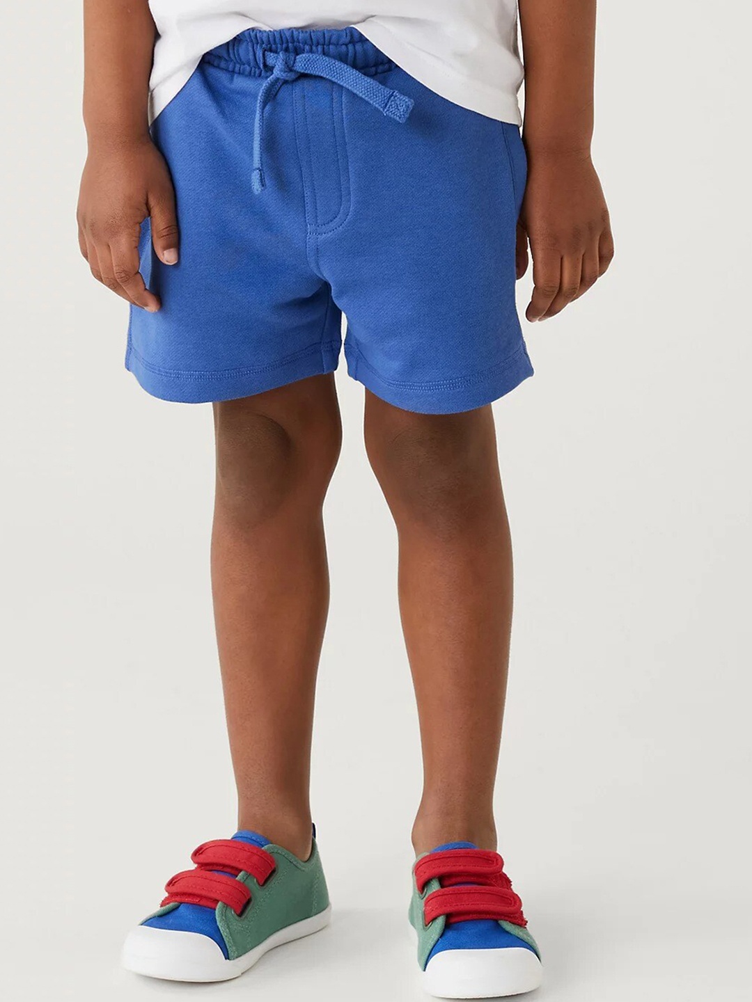 

Marks & Spencer Boys Cotton Mid-Rise Regular Fit Shorts, Blue