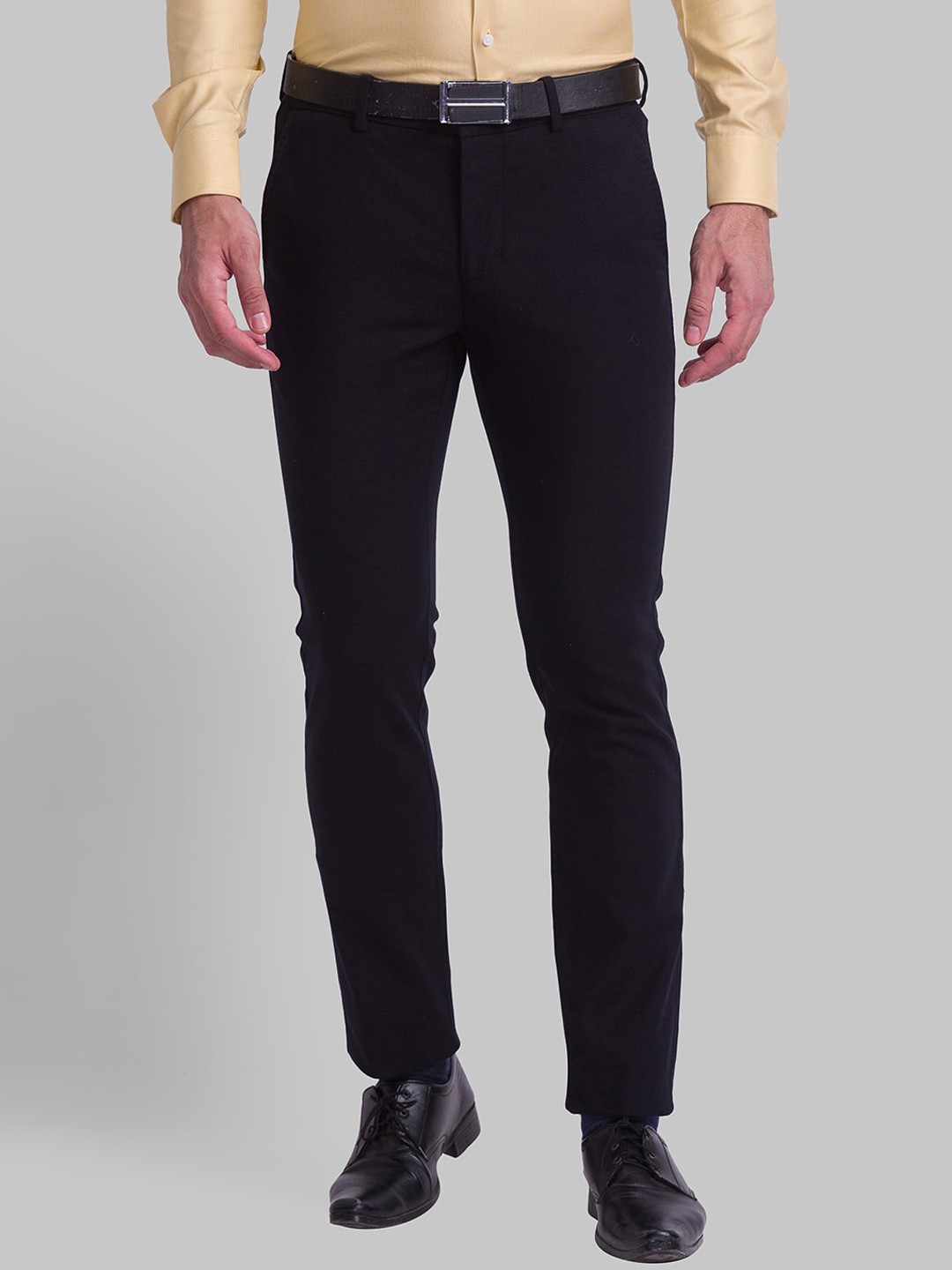

Park Avenue Men Mid-Rise Formal Trousers, Black