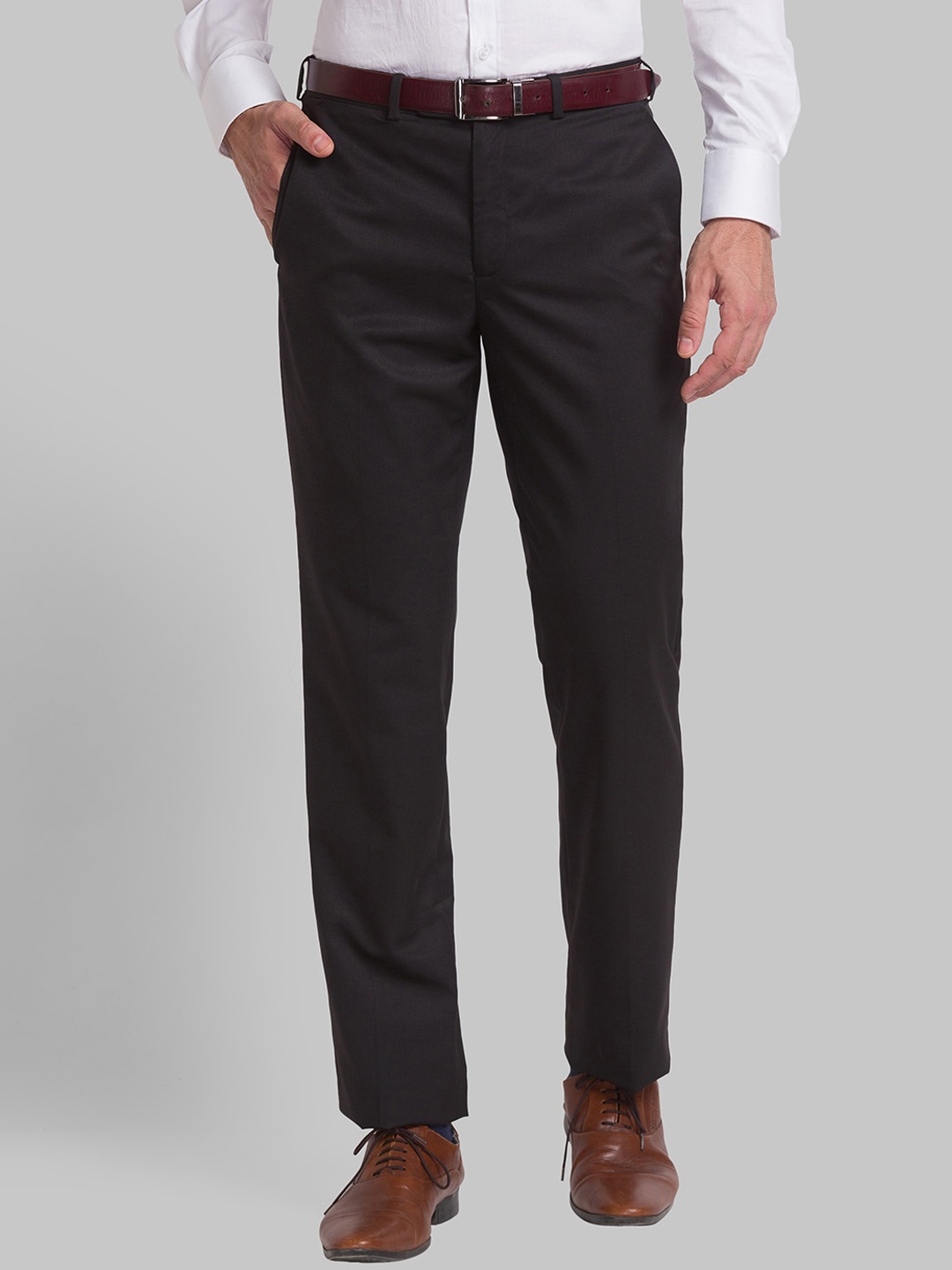 

Park Avenue Men Mid-Rise Mid-Rise Formal Trousers, Brown