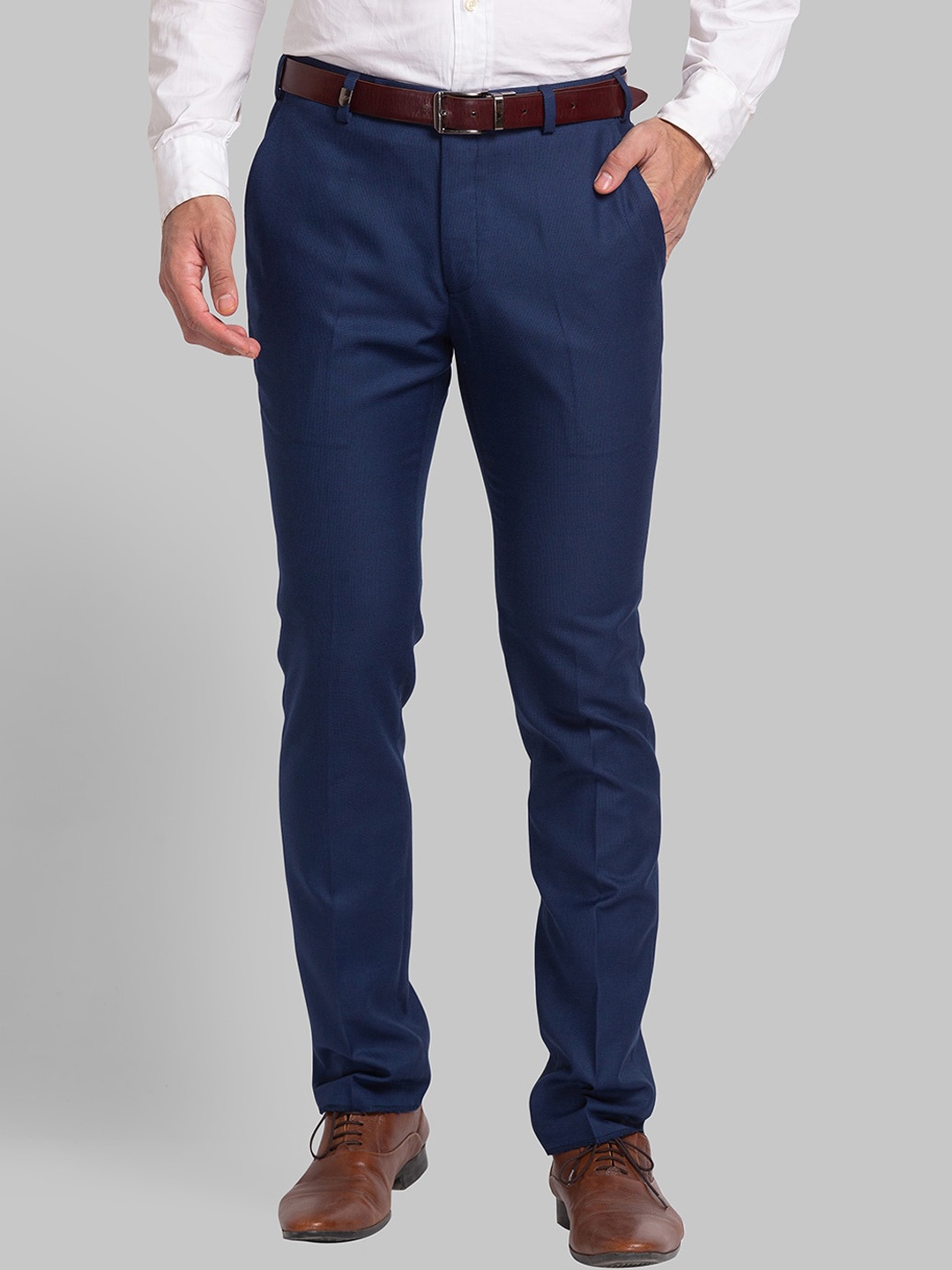 

Park Avenue Men Slim Fit Formal Trousers, Navy blue