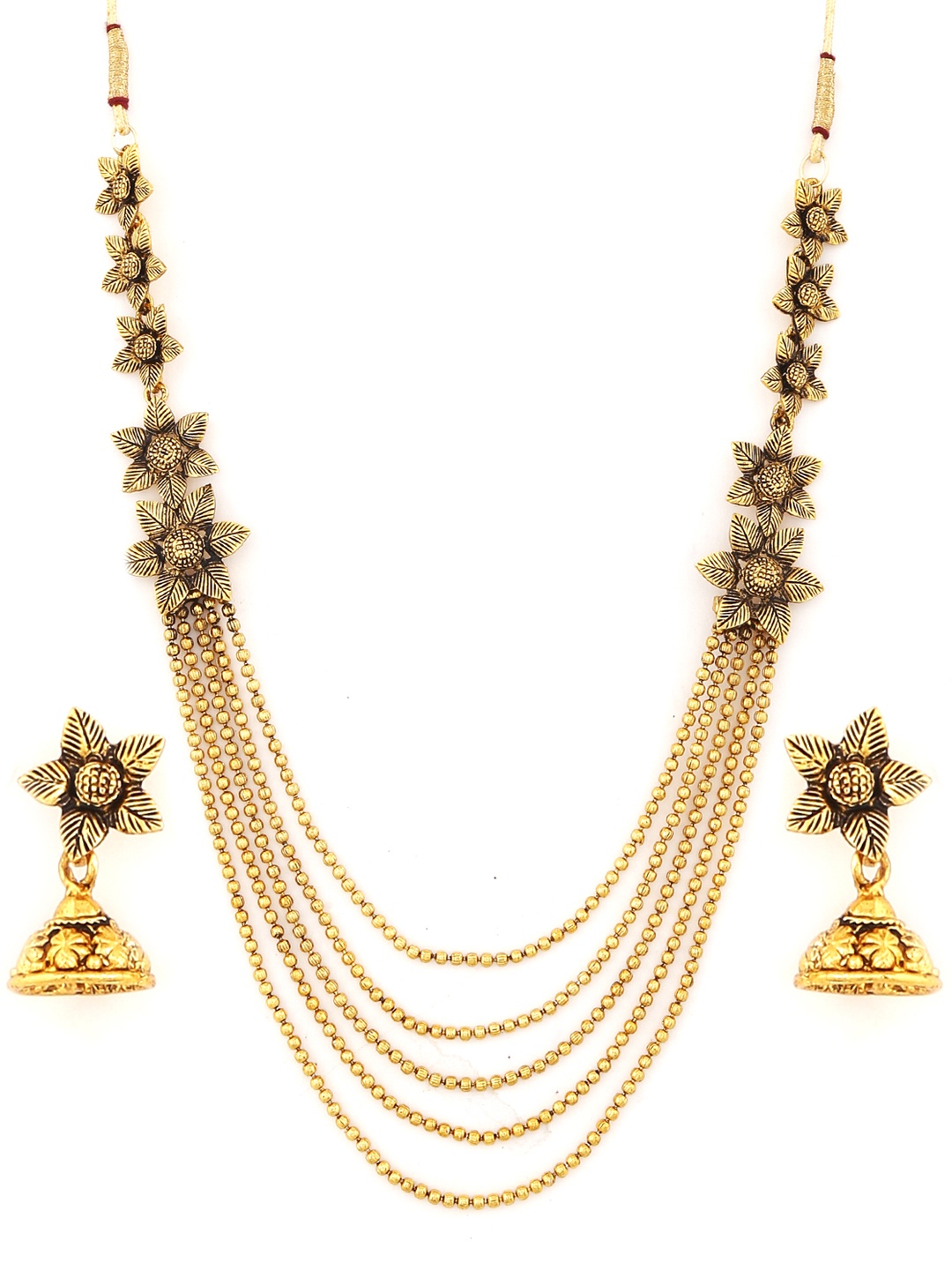 

Zaveri Pearls Gold-Toned Multilayered Jewellery Set