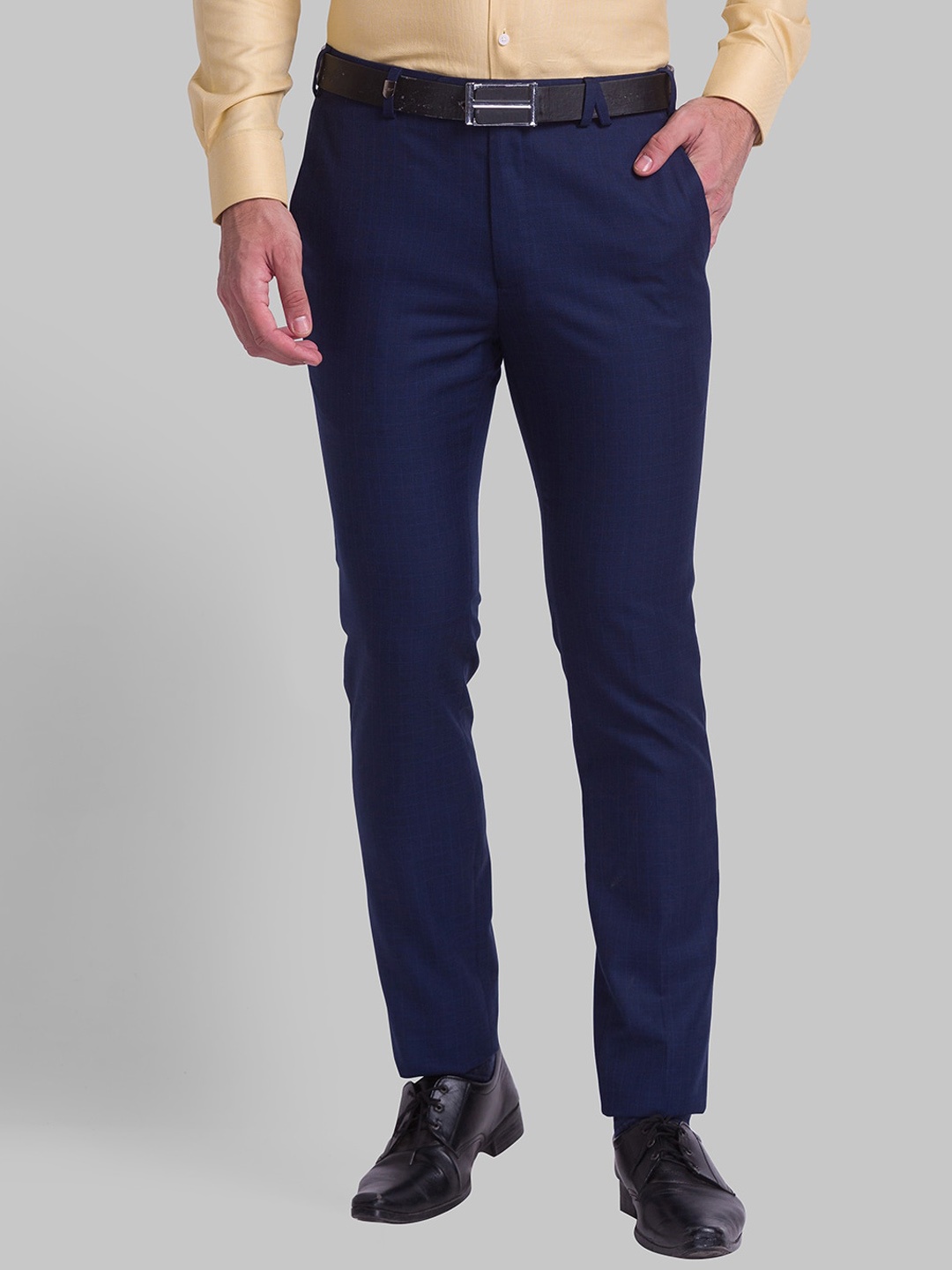 

Park Avenue Men Slim Fit Formal Trousers, Blue