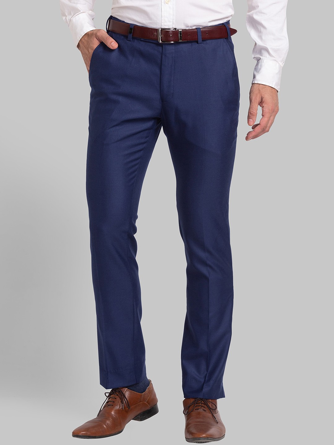

Park Avenue Men Slim Fit Formal Trousers, Blue