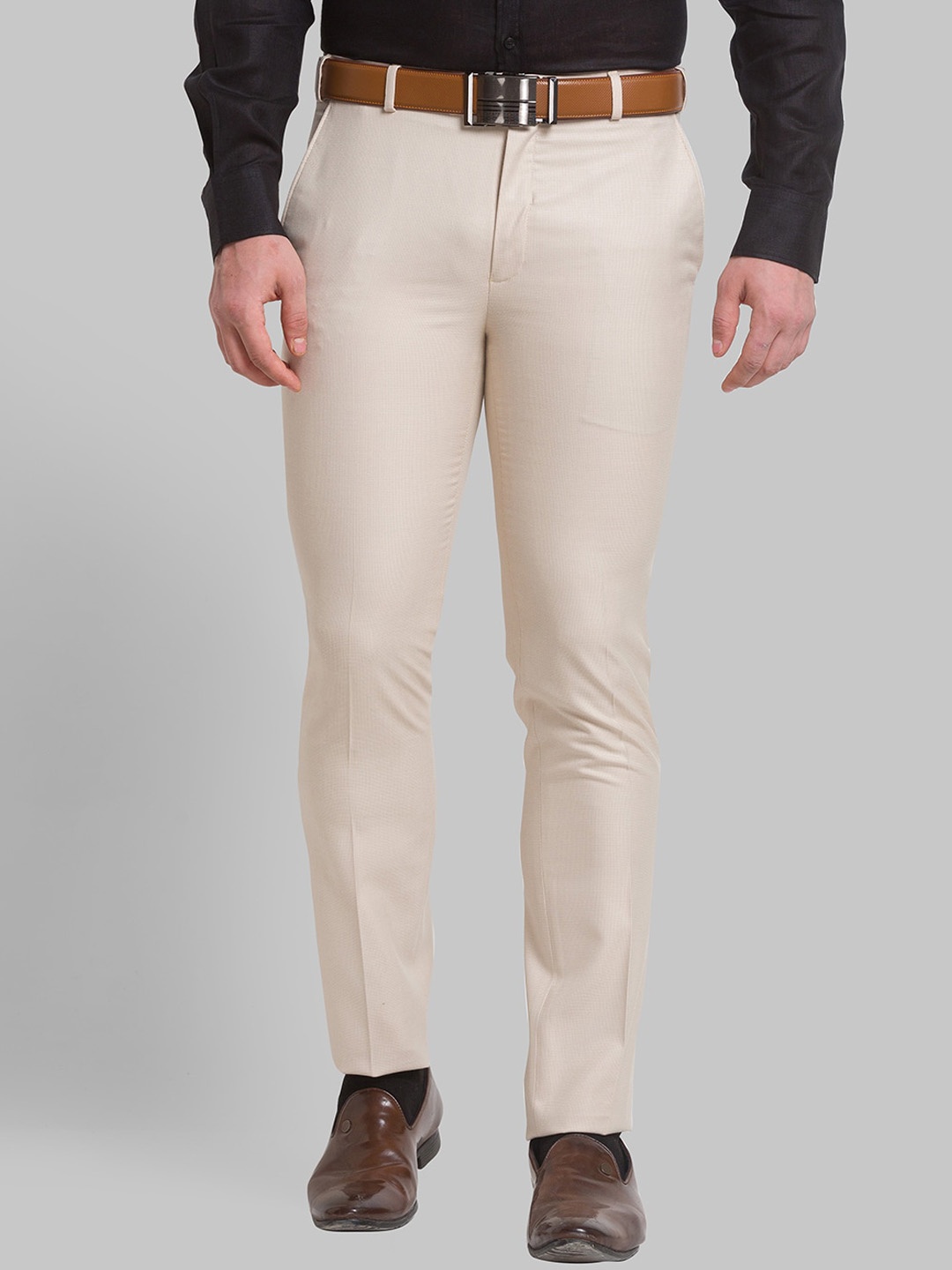 

Park Avenue Men Beige Slim Fit Trousers