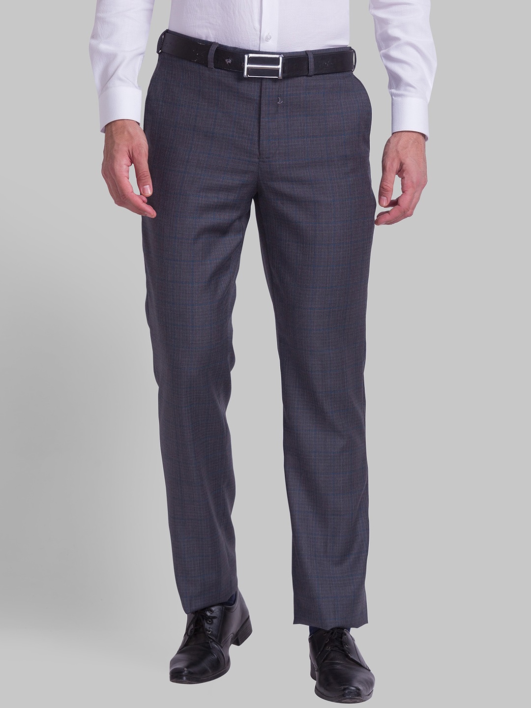 

Park Avenue Men Slim Fit Mid-Rise Formal Trousers, Grey