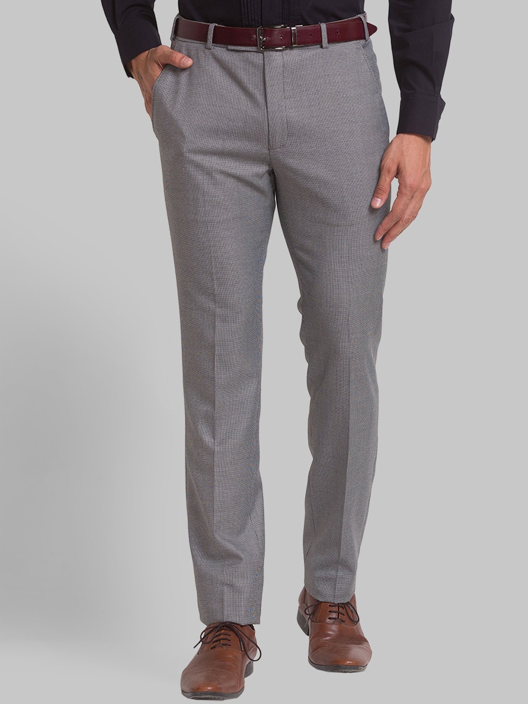 

Park Avenue Men Slim Fit Formal Trousers, Grey