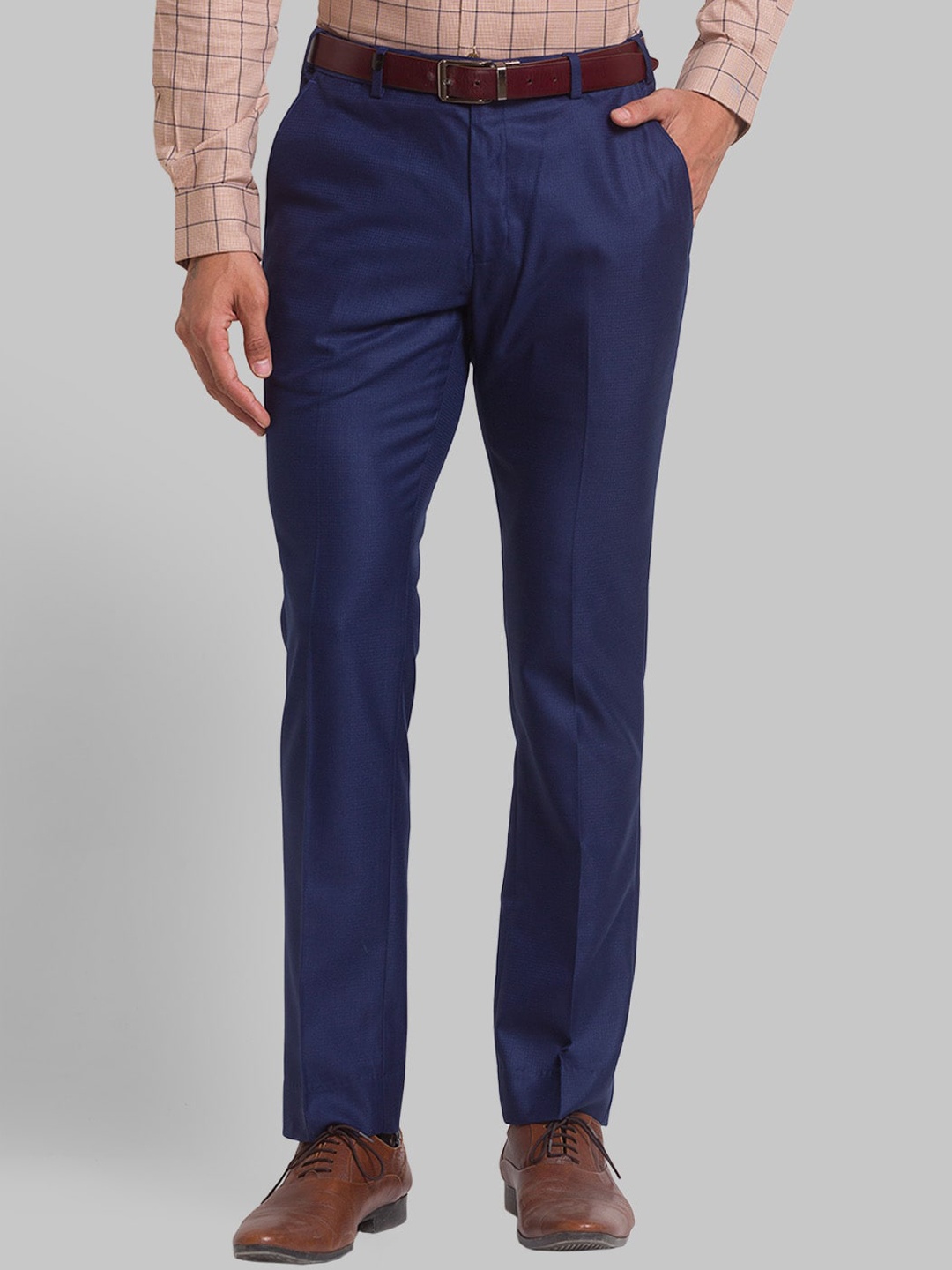 

Park Avenue Men Slim Fit Formal Trousers, Navy blue