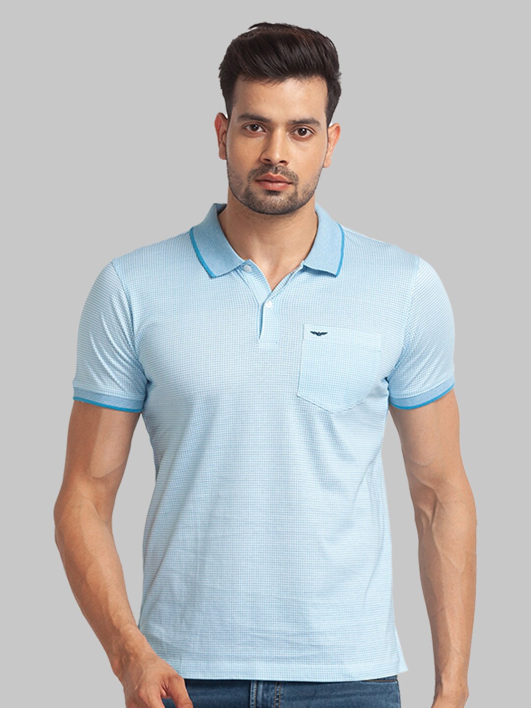 

Park Avenue Men Collar Cotton T-shirt, Blue