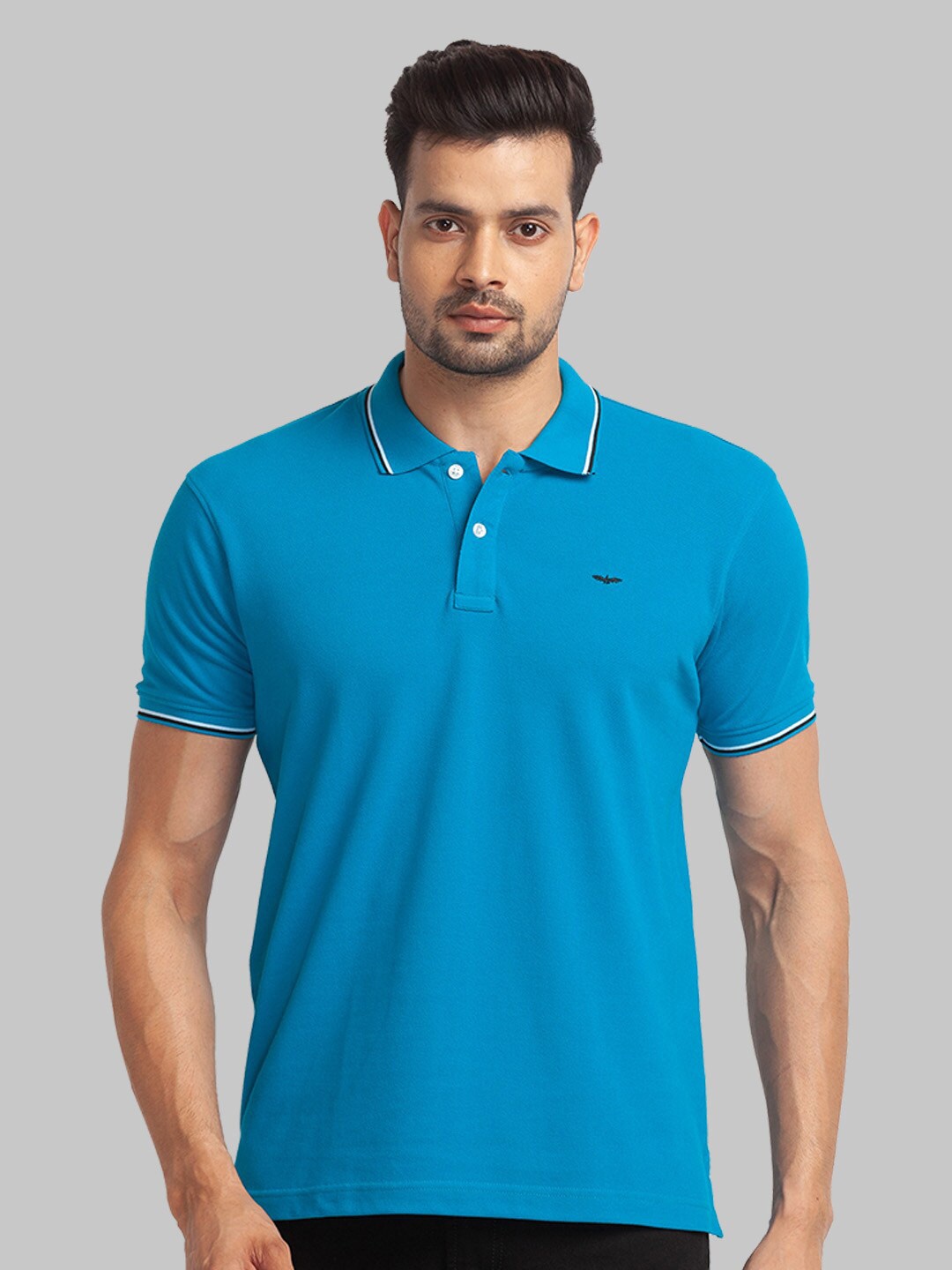 

Park Avenue Men Polo Collar Cotton Slim Fit T-shirt, Blue